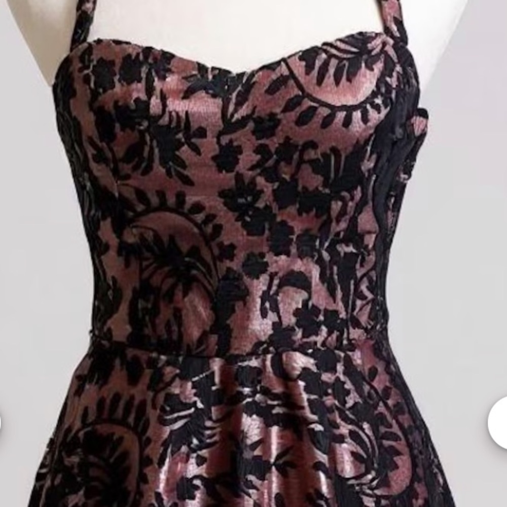 Vintage Betsey Johnson Black & Pink Lace Halter Dress, Fit & Flare, Size 6